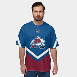 Футболка оверсайз мужская NHL: Colorado Avalanche, цвет: 3D-принт — фото 2