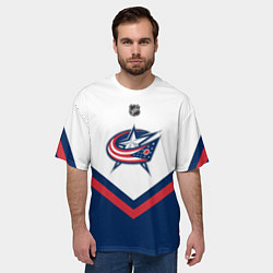 Футболка оверсайз мужская NHL: Columbus Blue Jackets, цвет: 3D-принт — фото 2