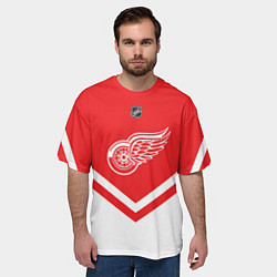 Футболка оверсайз мужская NHL: Detroit Red Wings, цвет: 3D-принт — фото 2