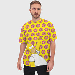 Футболка оверсайз мужская Пончики Гомера Симпсона, цвет: 3D-принт — фото 2