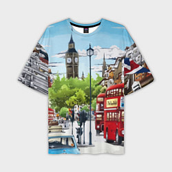 Мужская футболка оверсайз Улицы Лондона -Big Ben