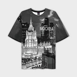 Футболка оверсайз мужская Огни ночной Москвы, цвет: 3D-принт