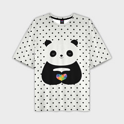 Мужская футболка оверсайз Любовь панды