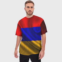 Футболка оверсайз мужская Флаг Армения, цвет: 3D-принт — фото 2