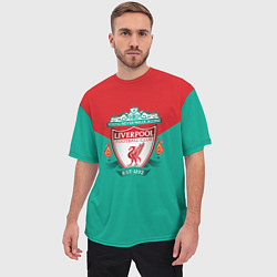 Футболка оверсайз мужская Liverpool: Green style, цвет: 3D-принт — фото 2