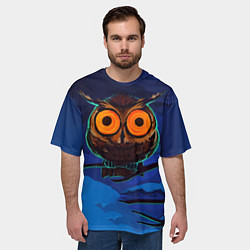 Футболка оверсайз мужская Глаза филина, цвет: 3D-принт — фото 2