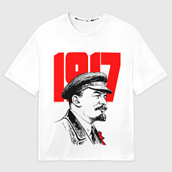 Футболка оверсайз мужская Ленин 1917, цвет: 3D-принт