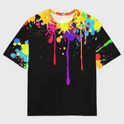 Футболка оверсайз мужская Краски, цвет: 3D-принт