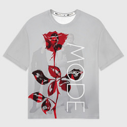 Мужская футболка оверсайз Depeche Mode: Red Rose