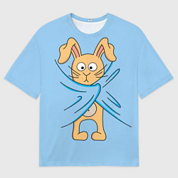 Футболка оверсайз мужская Стеснительный кролик, цвет: 3D-принт