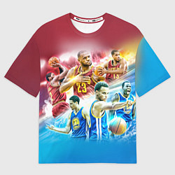 Футболка оверсайз мужская Golden State Warriors, цвет: 3D-принт