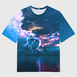Мужская футболка оверсайз Извержение вулкана