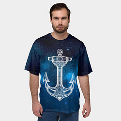 Футболка оверсайз мужская Символ якоря, цвет: 3D-принт — фото 2