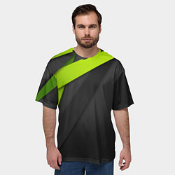 Футболка оверсайз мужская Спортивная геометрия 6, цвет: 3D-принт — фото 2