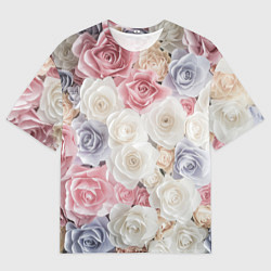 Футболка оверсайз мужская Букет из роз, цвет: 3D-принт