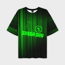 Футболка оверсайз мужская Green Day лучи, цвет: 3D-принт
