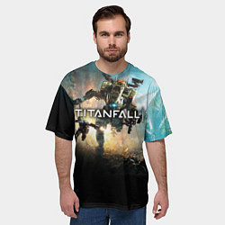 Футболка оверсайз мужская Titanfall Battle, цвет: 3D-принт — фото 2