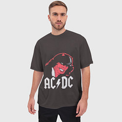 Футболка оверсайз мужская AC/DC Devil, цвет: 3D-принт — фото 2