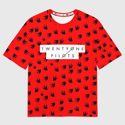Футболка оверсайз мужская 21 Pilots: Red Style, цвет: 3D-принт