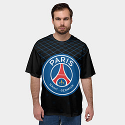 Футболка оверсайз мужская FC PSG: Blue Lines, цвет: 3D-принт — фото 2