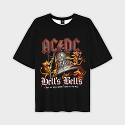 Футболка оверсайз мужская AC DC - bell with devils, цвет: 3D-принт