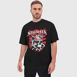 Футболка оверсайз мужская Stigmata Skull, цвет: 3D-принт — фото 2