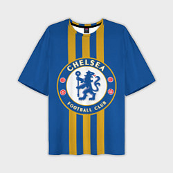 Футболка оверсайз мужская FC Chelsea: Gold Lines, цвет: 3D-принт