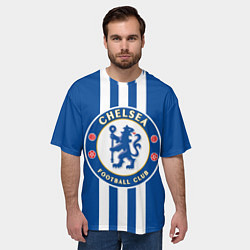 Футболка оверсайз мужская FC Chelsea: Gold Lines, цвет: 3D-принт — фото 2