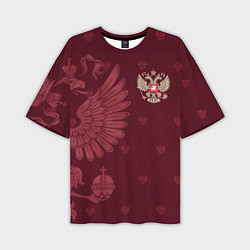 Мужская футболка оверсайз Герб России - золотой