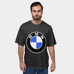 Футболка оверсайз мужская BMW CARBON БМВ КАРБОН, цвет: 3D-принт — фото 2
