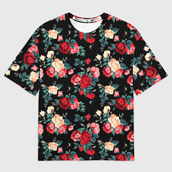 Футболка оверсайз мужская Кустовые розы, цвет: 3D-принт