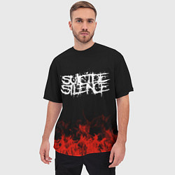 Футболка оверсайз мужская Suicide Silence: Red Flame, цвет: 3D-принт — фото 2