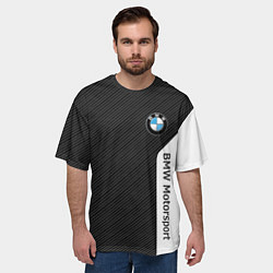 Футболка оверсайз мужская BMW CARBON БМВ КАРБОН, цвет: 3D-принт — фото 2