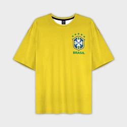Футболка оверсайз мужская Сборная Бразилии, цвет: 3D-принт