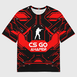 Футболка оверсайз мужская CS:GO Андрей, цвет: 3D-принт