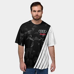 Футболка оверсайз мужская Audi: Black Poly, цвет: 3D-принт — фото 2