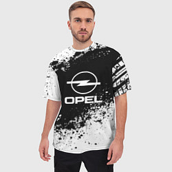 Футболка оверсайз мужская Opel: Black Spray, цвет: 3D-принт — фото 2