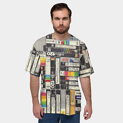 Футболка оверсайз мужская VHS-кассеты, цвет: 3D-принт — фото 2