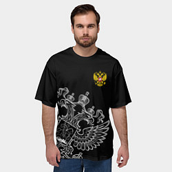 Футболка оверсайз мужская Russia: Black Edition, цвет: 3D-принт — фото 2