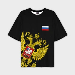 Футболка оверсайз мужская Флаг и Герб России, цвет: 3D-принт