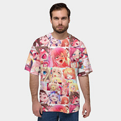 Футболка оверсайз мужская Ahegao, цвет: 3D-принт — фото 2