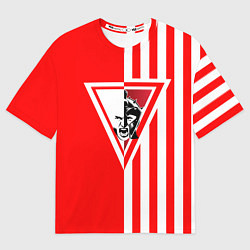 Футболка оверсайз мужская Красно-белый воин, цвет: 3D-принт