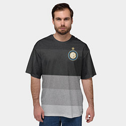 Футболка оверсайз мужская ФК Интер: Серый стиль, цвет: 3D-принт — фото 2