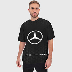 Футболка оверсайз мужская Mercedes: Black Abstract, цвет: 3D-принт — фото 2