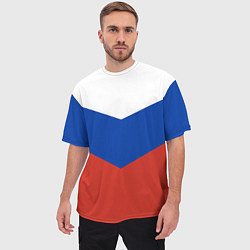 Футболка оверсайз мужская Российский триколор, цвет: 3D-принт — фото 2