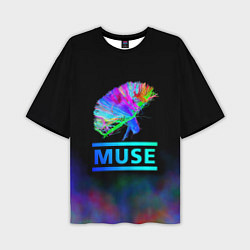 Футболка оверсайз мужская Muse: Neon Flower, цвет: 3D-принт