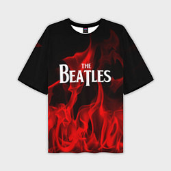 Футболка оверсайз мужская The Beatles: Red Flame, цвет: 3D-принт