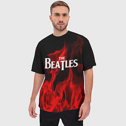 Футболка оверсайз мужская The Beatles: Red Flame, цвет: 3D-принт — фото 2