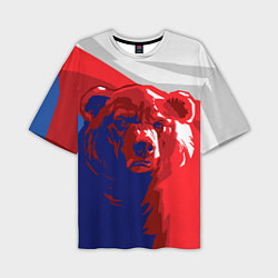 Футболка оверсайз мужская Российский медведь, цвет: 3D-принт