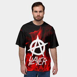 Футболка оверсайз мужская Slayer Flame, цвет: 3D-принт — фото 2